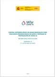 Portada de: Control Microbiológico en Aguas residuales como Indicador Epidemiológico de Alerta Temprana de Propagación de COVID-19. Informe Resultados en EDAR