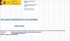 Balance energético de España 1990-2022