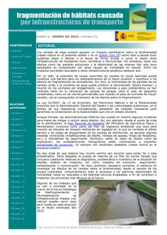 Fragmentación de Hábitats Causada por Infraestructuras de Transporte enero 2022