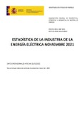 Portada de: Estadística de la Industria de Energía Eléctrica noviembre 2021