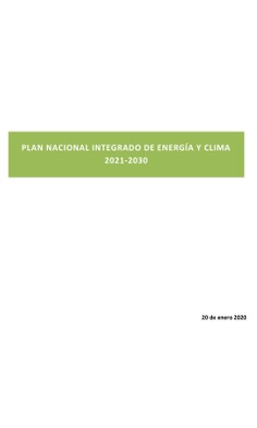 Plan nacional integrado de energía y clima 2021-2030 (PNIEC)