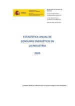 Estadística anual de Consumo Energético en la Industria 2023