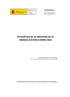 Estadística mensual de la Industria de la Energía Eléctrica 2025