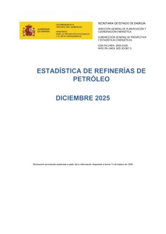 Estadística mensual de Refinerías de Petróleo 2025