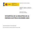 Portada de: Estadística de la Industria de Energía Eléctrica  diciembre mensual 2023