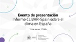 Evento de presentación: Informe CLIVAR-Spain sobre el clima en España